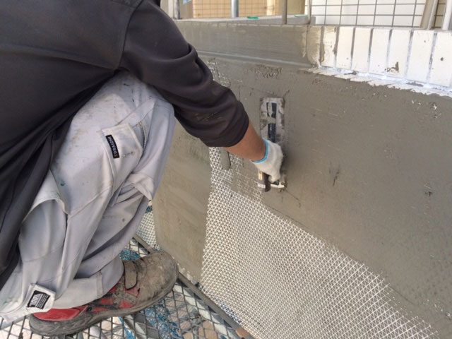 外壁材剥落防止工事[カーボンピンネット工法]